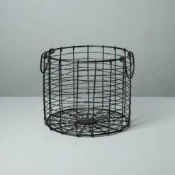 Round Wire Storage Basket With Handles Black - Hearth & Hand™ With Magnolia -Modern Home Decor Shop GUEST 120e63a7 77b2 4fd8 a437 cab6653b0a86