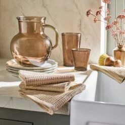 Set Of 4 Fall Dishcloths Cream With Stripes - Hearth & Hand⢠With Magnolia