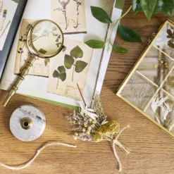 8" Decorative Brass And Marble Magnifying Glass - Hearth & Hand™ With Magnolia