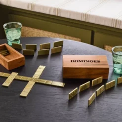 Wood And Brass Dominoes - Hearth & Hand⢠With Magnolia