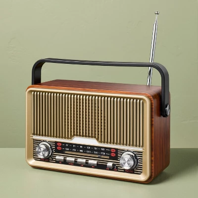 Vintage Wood Finish AM/FM Radio And Bluetooth Speaker - Hearth & Hand™ With Magnolia 2 Vintage Wood Finish AM/FM Radio And Bluetooth Speaker - Hearth & Hand™ With Magnolia - Image 2