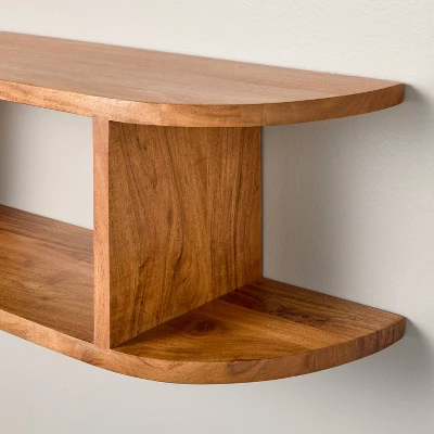 Rounded Edge Two Tier Wood Shelf - Hearth & Hand™ With Magnolia 2 Rounded Edge Two Tier Wood Shelf - Hearth & Hand™ With Magnolia - Image 2