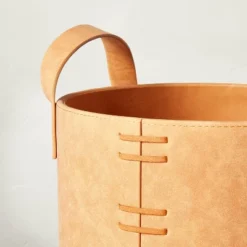 Faux Leather Storage Bin Camel Brown - Hearth & Hand™ With Magnolia -Modern Home Decor Shop GUEST a690a4f2 fdff 45a8 bfee d68985dd8506