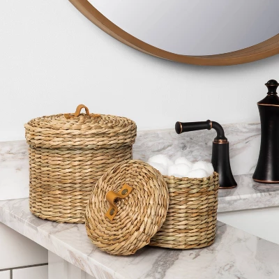 Woven Bath Storage Canister Beige - Hearth & Hand™ With Magnolia 3 Woven Bath Storage Canister Beige - Hearth & Hand™ With Magnolia - Image 3