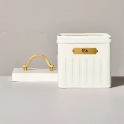 Metal Tea Tin Cream/Brass - Hearth & Hand™ With Magnolia 5 Metal Tea Tin Cream/Brass - Hearth & Hand™ With Magnolia -Modern Home Decor Shop GUEST d5a0a60f b937 48a3 b326 7438a0a9ef70