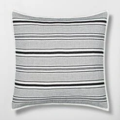 Textured Stripe Pillow Sham Dark Gray/Cream - Hearth & Hand™ With Magnolia -Modern Home Decor Shop GUEST e5d23bbb adcc 4d87 a960 dc48647436f7